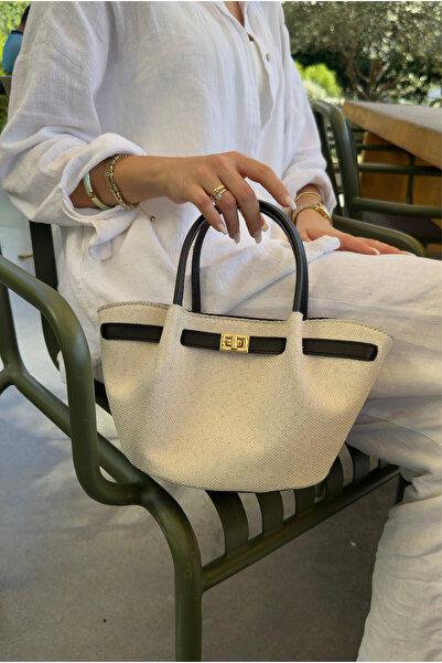 Mupa Shoes Women's Hand and Shoulder Bag Linen Bitter Brown