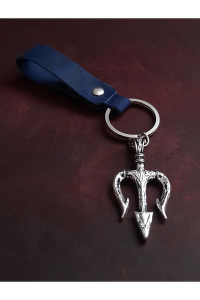BSN Store Trident 3-Piece Spear Symbol Keychain Hand Made Real Leather Keychain