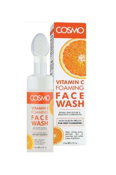 Cosmo غسول الوجه الرغوي بفيتامين سي والبرتقال مع فرشاة 175 مل