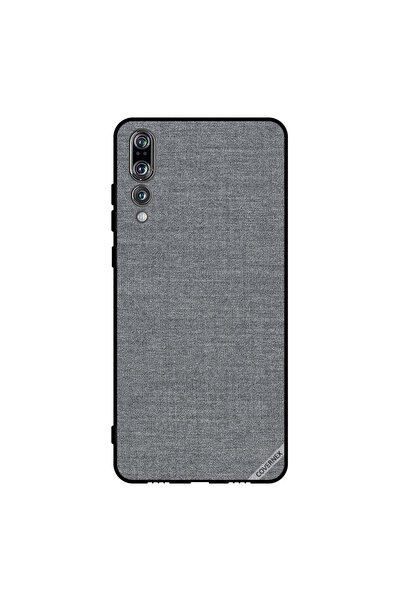 Covernex غطاء حماية لهاتف هواوي بي 20 برو بنمط قماش رمادي