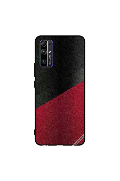 Covernex غطاء حماية لهاتف Honor 30 بنمط جلدي أسود وأحمر