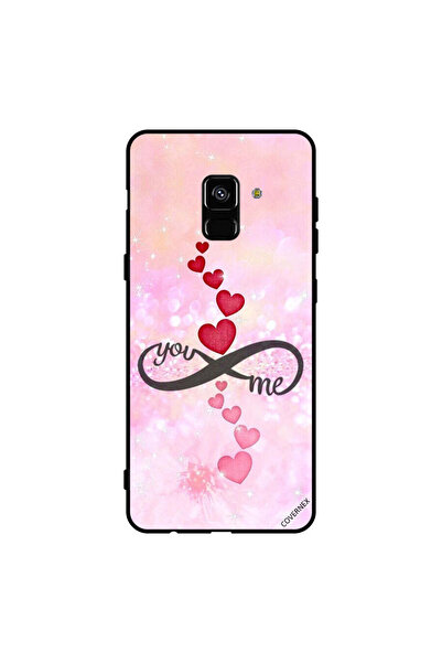 Covernex غطاء حماية لهاتف سامسونج جالاكسي A8+ (2018) قلوب حمراء ووردية أنت إن...