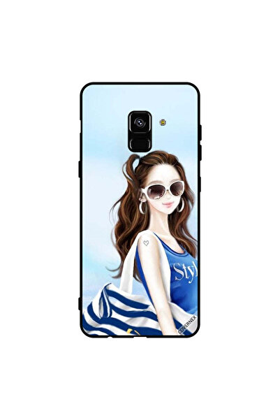 Covernex غطاء حماية لهاتف سامسونج جالاكسي A8+ (2018) بتصميم قميص أزرق