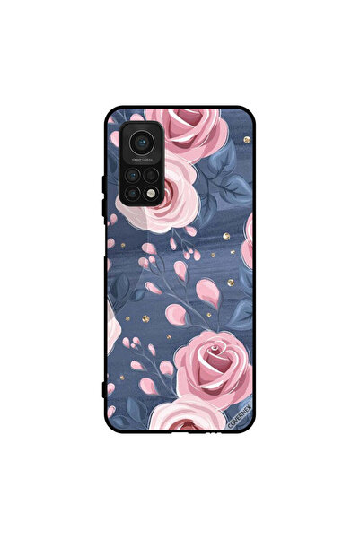 Covernex غطاء حماية لهاتف شاومي مي 10 تي برو 5G بنقشة ورود وردية وأوراق رمادي...