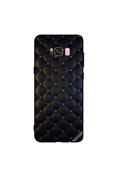 Covernex غطاء حماية لهاتف سامسونج جالاكسي S8+ بنقشة طوابع على قماش أسود