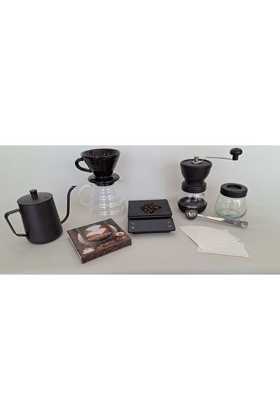 EMİR EQ QUALITY V60 Filter Coffee Brewing Set 2 (600 ml - 7 Pieces)