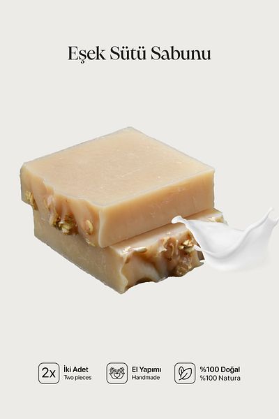 Cageartstudio Natural Donkey Milk Soap 2 Pack - 100% Handmade and Natural, Skin Friendly, Chemical Free (2 Pieces)