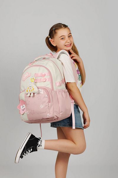 Waddell Star Patterned Daily Backpack, School Backpack with Plush Toy Gift