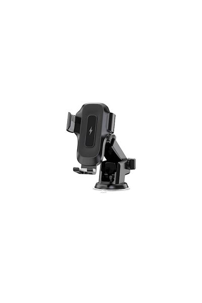 OEM Suport auto pentru telefon cu încărcare wireless de 15W, braț reglabil, suport cu ventuză, rotație la 360° - negru