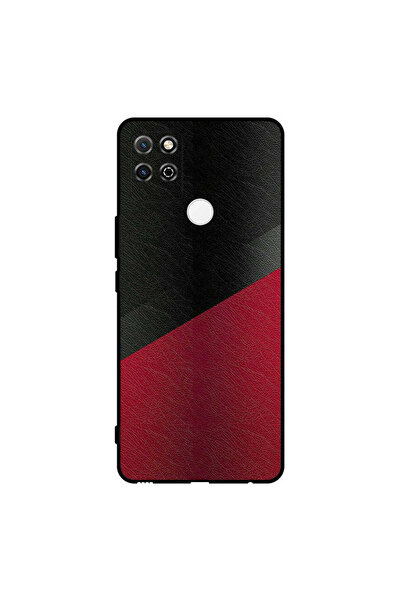 Covernex غطاء حماية لهاتف Honor Play 5T بنمط جلدي أسود وأحمر