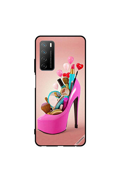 Covernex غطاء حماية لهاتف Honor Play 4 حذاء وردي مع أدوات مكياج