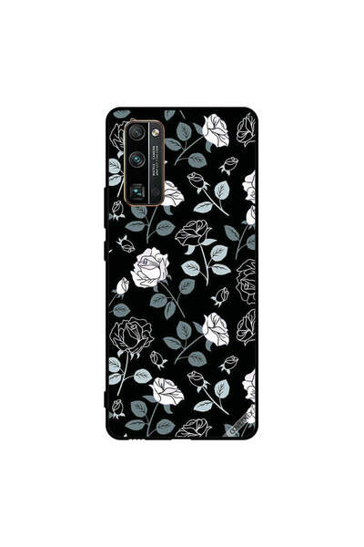 Covernex غطاء حماية لهاتف Honor 30 Pro بنقشة زهور باللونين الأبيض والأسود