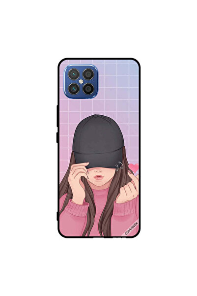 Covernex غطاء حماية لهاتف هواوي نوفا 8 SE 4G سناب لوف أسود بقبعة للبنات
