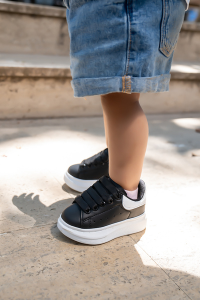 Blyss Baby Kids Daily Black White Elegantní Pohodlné sportovní boty Sneaker