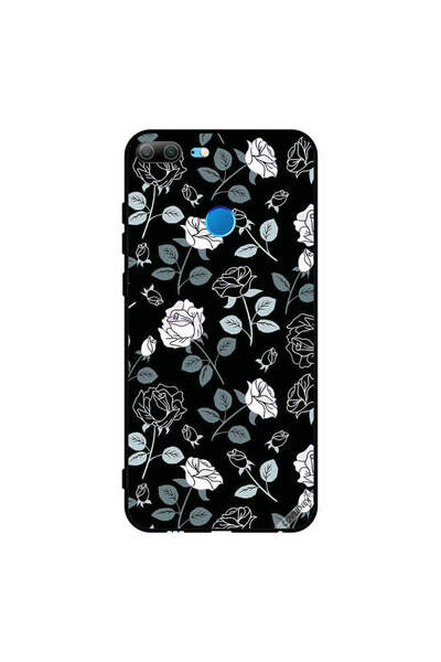 Covernex غطاء حماية لهاتف Honor 9 Lite بنقشة زهور باللونين الأبيض والأسود