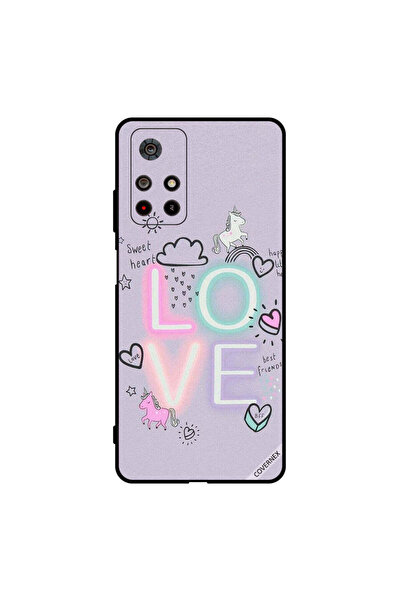 Covernex غطاء حماية لهاتف Poco M4 Pro - قلب حلو، حب، يونيكورن