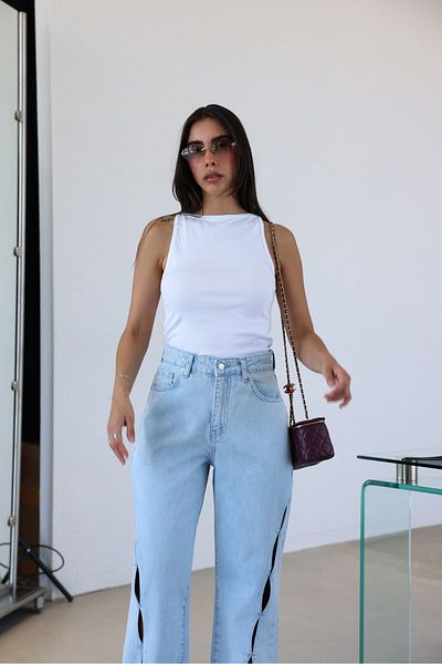 Özge Özgenç Halter Neck Thin Corded Tank Top