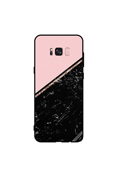 Covernex غطاء حماية لهاتف سامسونج جالاكسي S8+ - رخامي أسود وشريط ذهبي