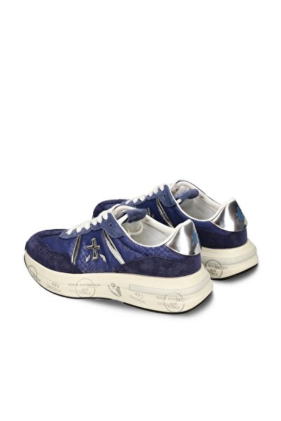 Premiata Süet File Görünümlü Kalın Taban Günlük Sneaker 7388 BLUE+BLUET