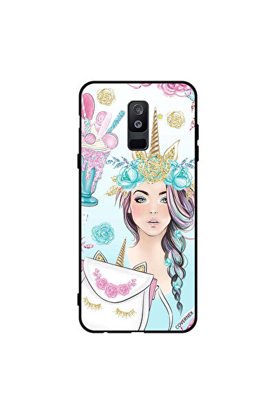 Covernex غطاء حماية لهاتف سامسونج جالاكسي A6+ (2018) رموش على الحقيبة وفتاة و...