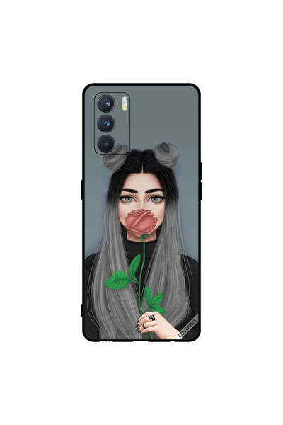 Covernex Protective Case Cover For Oppo K9 Pro Cute Girl Hide Mouth On Peach ...