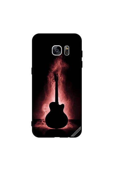 Covernex غطاء حماية لهاتف سامسونج جالاكسي S7 إيدج بطبعة انعكاس جيتار في الظلام