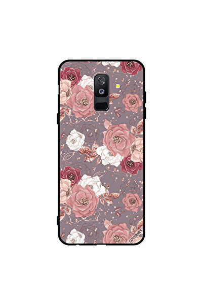 Covernex غطاء حماية لهاتف سامسونج جالاكسي A6+ (2018) بلون الشوكولاتة ونقشة زهور