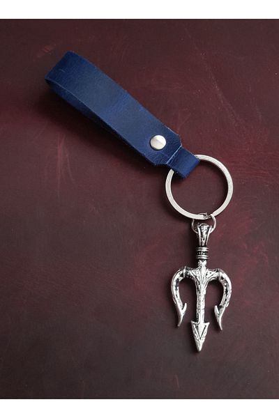 BSN Store Trident 3-Piece Spear Symbol Keychain Hand Made Real Leather Keychain
