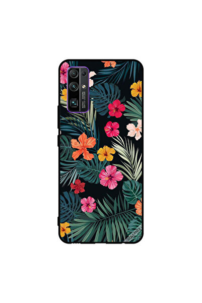 Covernex غطاء حماية لهاتف Honor 30 متعدد الألوان بنقشة زهور وريش أخضر داكن
