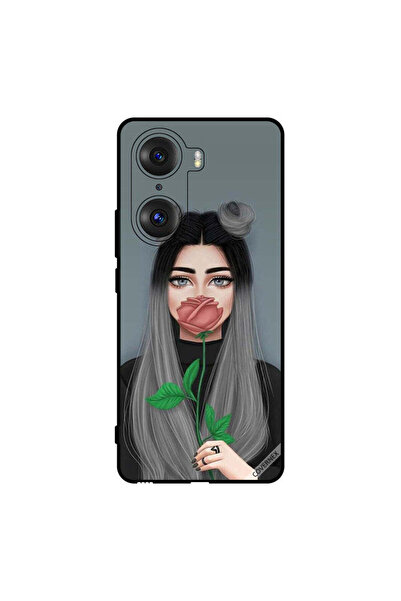 Covernex غطاء حماية لهاتف Honor 60 Pro بتصميم فتاة لطيفة تخفي فمها على شكل ور...