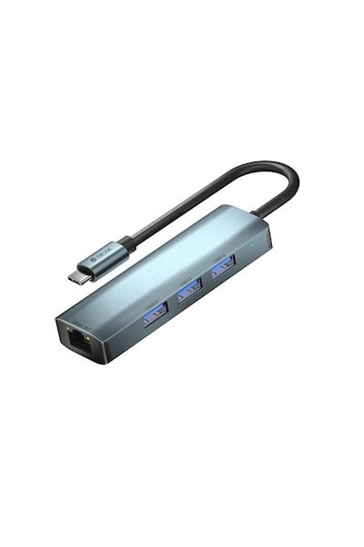 OEM HUB Adaptor 4in1, USB Type-C, 3xUSB 3.0+ LAN RJ45
