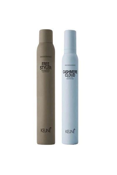 Keune Styling package - STYLE CASHMERE CLOUD Mousse 200ml, FREESTYLER Hairspray 300ml