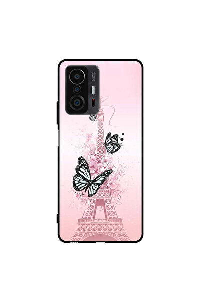 Covernex غطاء حماية لهاتف شاومي 11T برسومات فراشات سوداء على برج إيفيل