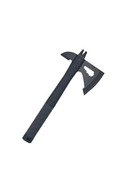 dalimag Camping Self-Defense Axe, 33 cm, Double Blade, Rubber Handle, Chain Model, Black