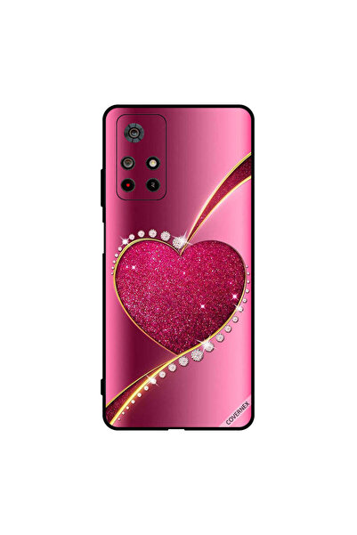 Covernex غطاء حماية لهاتف Poco M4 Pro - قلب وردي لامع من الألماس