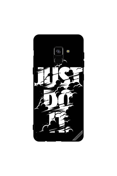 Covernex غطاء حماية لهاتف سامسونج جالاكسي A8+ (2018) - Just Do It - أبيض وأسود