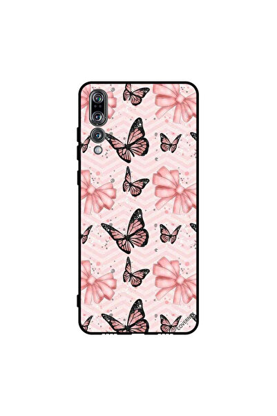 Covernex غطاء حماية لهاتف هواوي بي 20 برو - فراشات باللونين الأسود والخوخي