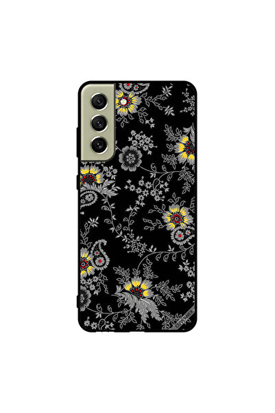 Covernex Protective Case Cover For Samsung S21 FE Grey Floral Black Bg