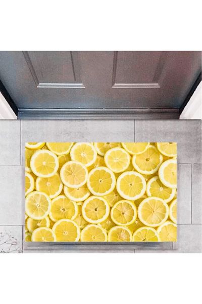 Mu Art Ahşap Door Mat Decorative Digital Printing Lemon P-2327