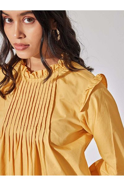 The Label Life Honey Pintuck Ruffled Blouse