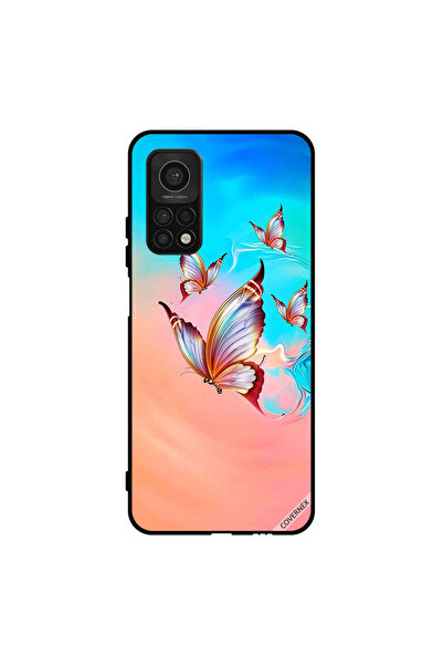 Covernex غطاء حماية لهاتف شاومي مي 10 تي برو 5 جي، فراشات تحلق فوق لون الطلاء