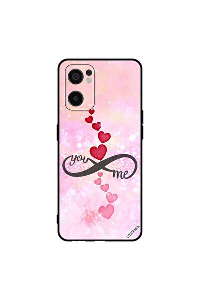 Covernex غطاء حماية لهاتف Oppo Reno7 SE 5G قلوب حمراء ووردية أنت إنفينيتي مي