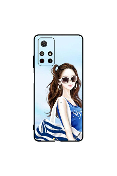 Covernex غطاء حماية لهاتف Poco M4 Pro بتصميم قميص أزرق