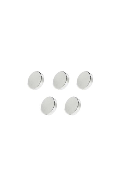dalimag Set 5 Magnets - Round, Very Strong, Gray, Disc, 10mm x 3mm