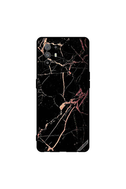 Covernex غطاء حماية لهاتف Oppo A95 بنمط رخامي أسود