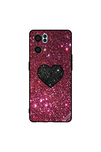 Covernex غطاء حماية لهاتف Oppo Reno7 Pro 5G قلب أسود مع بريق أحمر