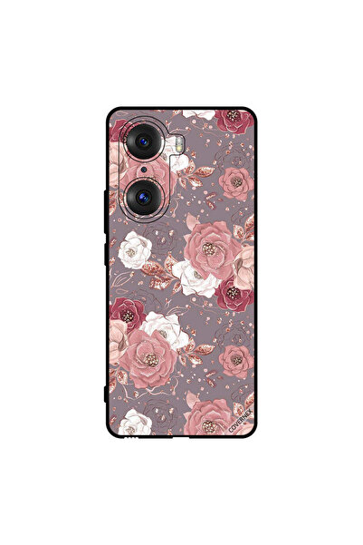 Covernex غطاء حماية لهاتف Honor 60 Pro بنمط زهور بلون الشوكولاتة