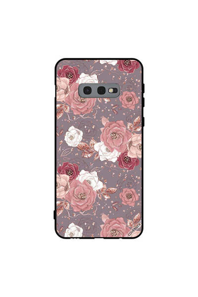 Covernex غطاء حماية لهاتف سامسونج جالاكسي S10e بنقشة زهور بلون الشوكولاتة