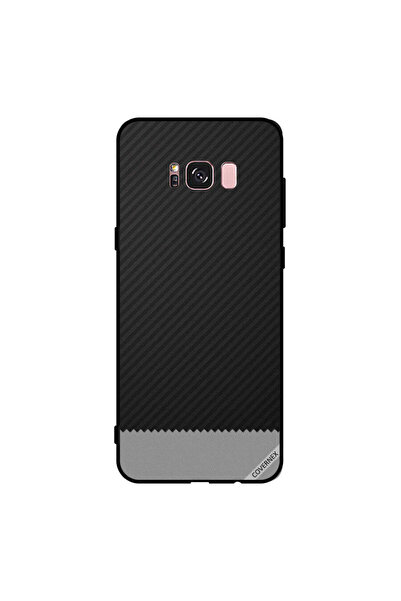 Covernex غطاء حماية لهاتف سامسونج جالاكسي S8+ بنمط خطوط سوداء ورمادية