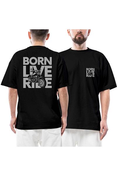 Z zepplin Μπλουζάκι Born Live Ride Μπροστινό Πίσω Μαύρο Oversize